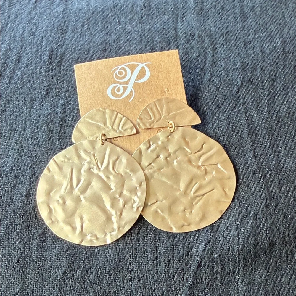 ‼️NWT Plunder Gold Textured Earrings